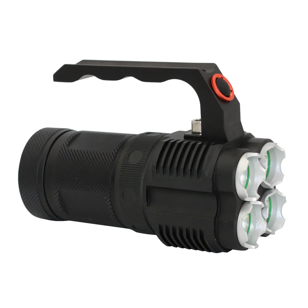 Camping Flashlight Led 4 * Crees XM-L2 LED 4500 Lumens Light 40W Rechargeable Torch Lamp Flashlights