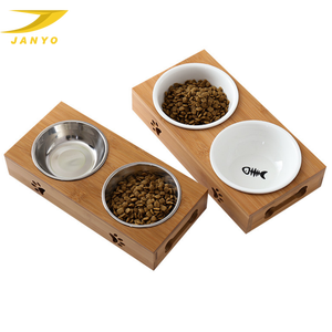 Custom Printed Rounded Cat <strong>Bowl</strong> Elevated <strong>Dog</strong> Food <strong>Bowl</strong> Sustainable Ceramic Pet <strong>Bowl</strong> With Stand <strong>Personalised</strong> - Product Image 1