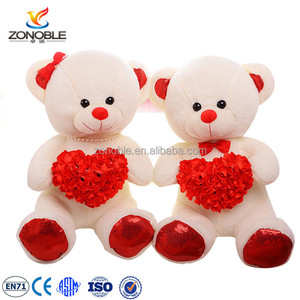 Orsacchiotto di <span class=keywords><strong>Peluche</strong></span> Bianco Personalizzato OEM ODM con Decorazione Cupcake a <span class=keywords><strong>Cuore</strong></span> Rosso e Scritta 'Ti Amo' per Regalo di San Valentino - Product Image 5
