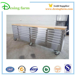 Établi de coffre <span class=keywords><strong>d</strong></span>'armoire à outils <span class=keywords><strong>d</strong></span>'<span class=keywords><strong>atelier</strong></span> en acier inoxydable bon marché de 96 pouces avec dessus en bois - Product Image 4