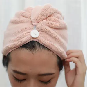 Махровая ткань, шапочка для душа, полотенце для сушки волос из микрофибры, полотенце-тюрбан для волос