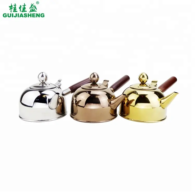 2018New Product 304 Food Grade Stainless steel Antique Teapot Japanese Tea Ceremony Kettle With Side Wooden Handle