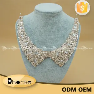 Sequin collar neckline embroidered beaded applique for decoration DHDC2011