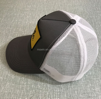 Gorra de conductor de camión para hombre de alto perfil promocional de malla blanca Parche de bordado personalizado de calidad superior Sombrero de camionero de algodón de 5 paneles