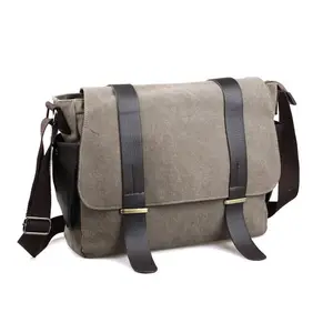 New Vintage Men's Messenger Bags Waterproof Canvas Single Shoulder Bag