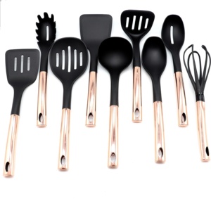 Nylon <strong>Utensils</strong> With <strong>Copper</strong> Plating Rose Plated Plastic Handle Kitchen <strong>Utensils</strong> Set Cookware - Product Image 1