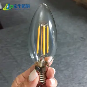 C35 2 W alçak gerilim temizle cam led mum ışıkları küçük gece dekoratif filament ampul