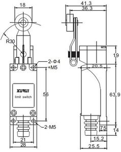 Doble way impermeable interruptor de límite 8104 con ul tuv ce rohs - Product Image 3