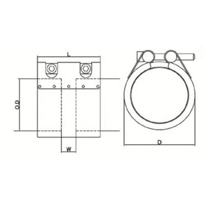 MF-S Tipo de acero inoxidable banda de reparación de tuberías de cupling - Product Image 2