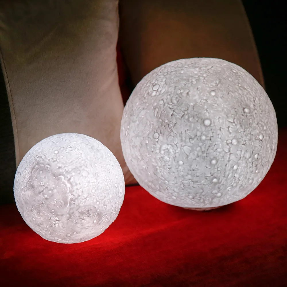 Lampe LED 3D en forme de lune avec télécommande tactile, Rechargeable par USB, avec variateur, cadeau idéal pour un enfant, 13cm