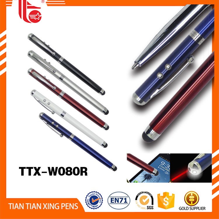 Горячие Продаж 4 в 1 Светодиодная Красная Лазерная Указка Стилус Led Шариковая Ручка