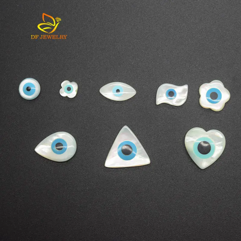 Wholesale Different Shapes Natural White Shell Evil Eye