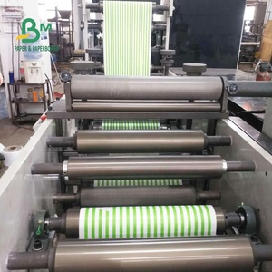 60gsm 120gsm Phân Hủy Sinh Học <span class=keywords><strong>Red</strong></span> Stripe Straw Giấy 14Mm 15Mm Chiều Rộng Cuộn - Product Image 1