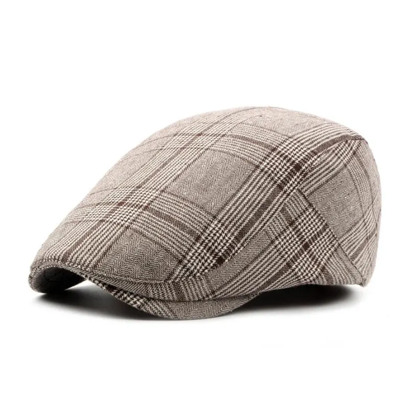 Newsboy – chapeau de lierre plat à carreaux, béret à bec de canard, casquette d'hiver à visière, Offre Spéciale