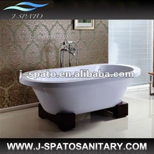 Baignoires autoportantes très petites et simples à prix abordable avec base en bois - Product Image 1