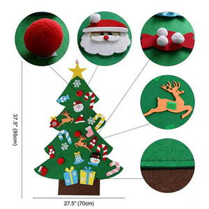 Arbre <span class=keywords><strong>de</strong></span> Noël en feutre à faire soi-même avec des ornements, ornements muraux, cadeaux du Nouvel An, jouets pour enfants, accessoires <span class=keywords><strong>de</strong></span> décoration <span class=keywords><strong>de</strong></span> Noël pour la maison - Product Image 4