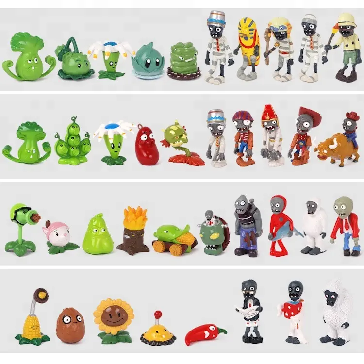 (Gift) plant vs zombie games 2 Action Figure, birthday 14sets PVC Figurine doll, plastic Zombie Anime 4-8cm toy Figure