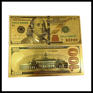 Artesanías coloridas New America billete <span class=keywords><strong>de</strong></span> <span class=keywords><strong>100</strong></span> dólares billete <span class=keywords><strong>de</strong></span> oro <span class=keywords><strong>de</strong></span> 24K nuevos artículos <span class=keywords><strong>de</strong></span> recuerdo americano - Product Image 2