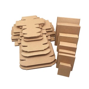 papel Kraft liso corredera de cajón plegable caja de papel de caja de regalo de embalaje de regalo de té de flor de - Product Image 3