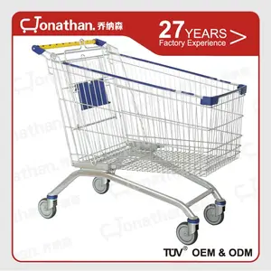 210L metalen staal winkelcentrum trolley prijs van een supermarkt winkelwagen