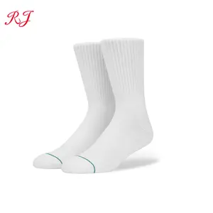 RJ-I-0450 blanc chaussettes blanc 100 polyester chaussettes en gros polyester blanc chaussettes