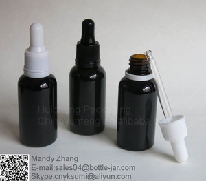 30 ML noir verre oilver bouteille d'huile avec <span class=keywords><strong>dameur</strong></span> gouttes évidente - Product Image 4