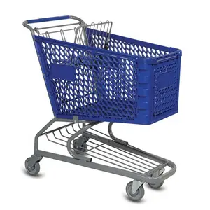 China Factory 100L Shopping Trolly For Supermarket With 4 Wheels