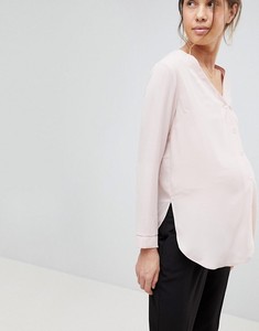 2021 gros femmes à manches longues bouton patte col en v <span class=keywords><strong>maternité</strong></span> <span class=keywords><strong>Blouse</strong></span> pour femme enceinte - Product Image 2