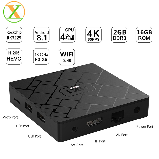 Fire Stick Tv HK1mini Android 9.0 RK3229 Quad-core Android Tv Box HK1 Max 2gb 16gb 4K Digital Tv Top Box
