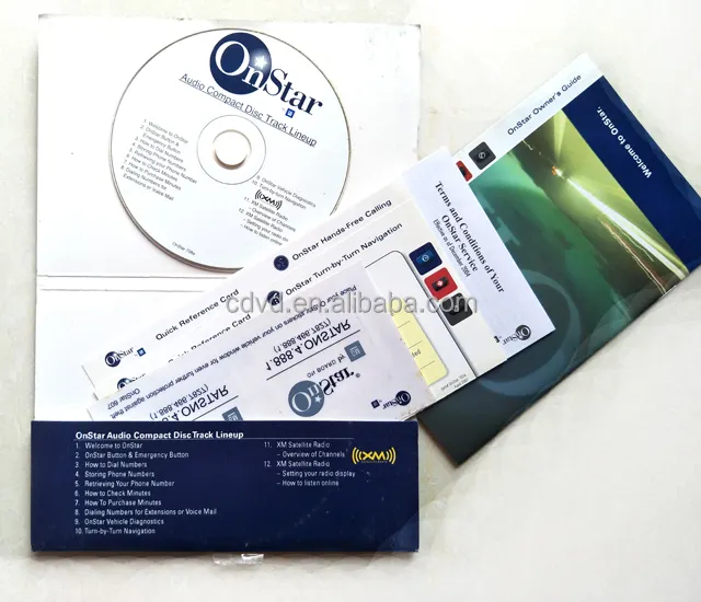 OEM/ODM индивидуальный автомобильный инструкционный буклет, конверт и кошелек, карманный набор для компакт-дисков и упаковочной фабрики