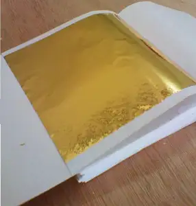 Gold Leaf Foil for Gilding and Decoration 8K--24K Gold Leaf 8x8 cm Decoration Genuine Gold Leaf