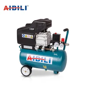 Compressor de ar portátil 2hp, 8 bar, 24 litros, tipo de pistão de impressão, compressor de ar direto, energia ac