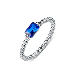 มรกตตัดเพชรหมั้นแหวน Suppliers-Sevena Sar7499แต่งงานเครื่องประดับเพชรหมั้นมรกตตัดเพทายสีฟ้าไพลินทองที่เต็มไปด้วยแหวนทองแดงสำหรับผู้หญิง