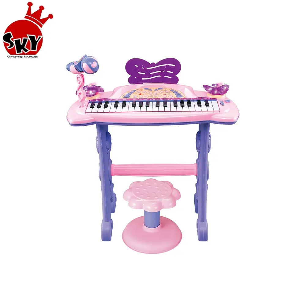 Del bambino forma di bellezza 12 funzioni elettrico giocattolo musicale pianoforte con microfono