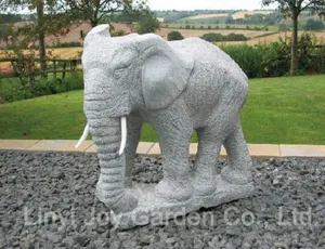 Wholesale Chinese Garden Grey Granite Stone Animal Carving Large Elephant Statues