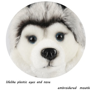 Bsci Fabriek Realistische Gevulde Dieren Hond Husky Pluche Speelgoed Hond Husky - Product Image 5