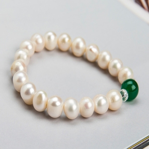2018 Fashionable Cultured Frehshwater Pearl Chain <strong>Bracelet</strong> Beads Jewelry with 9-10mm Shaped Pearl <strong>Stretch</strong> <strong>Bracelets</strong> - Product Image 4