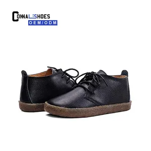 China Customized Wide Size Morcifiber Leather Flat Shoes Boys Stylish Casual Shoes