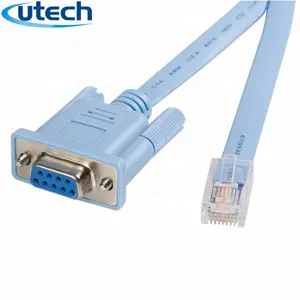 RS232 untuk RJ45 Konverter DB9 Female Adaptor Kabel Serie Barcode Konektor Serial Seri Kablosu Pin RJ45 untuk DB9 Kabel untuk Scanner