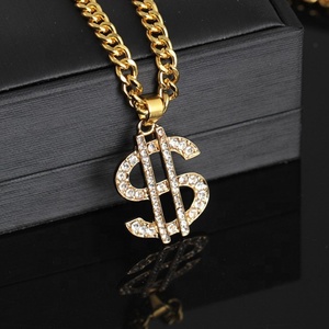 Collier vintage bijoux hip hop, fait à la main, en argent américain, chaîne, Dollar - Product Image 4