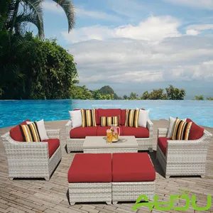 2023 New Houston rattan sofa 5pc white wicker outdoor garden patio balcony furniture