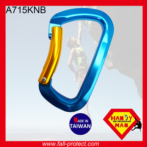 Heavy duty Rescue Outdoor Aluminum Material Bent Gate Rock Climbing D type Carabiner - Product Image 3