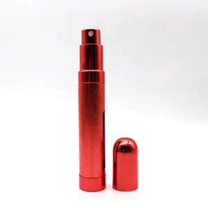 Mini 5ml 8ml 10ml 12ml Bullet Shaped Refillable Aluminum Perfume Glass Spray Bottle With Atomizer For Travel