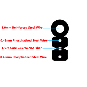 Açık 2 Çekirdekli Kendinden destekli Şekil 8 tipi FTTH Fiber Optik bırakma teli Telefon Kablosu - Product Image 4