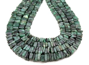 Cuentas de Heishi de piedras preciosas de Esmeralda verde Natural, joyería de forma cuadrada lisa, pulsera, collar, cuentas de mayo, piedra de nacimiento - Product Image 4