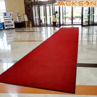Tikar Karpet Lantai Merah Polos Karet Nilon Komersial Dalam Ruangan Luar Ruangan Ukuran Kustom