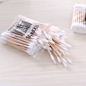 छड़ी कपास Swabs OEM निर्माता लकड़ी कपास कली
