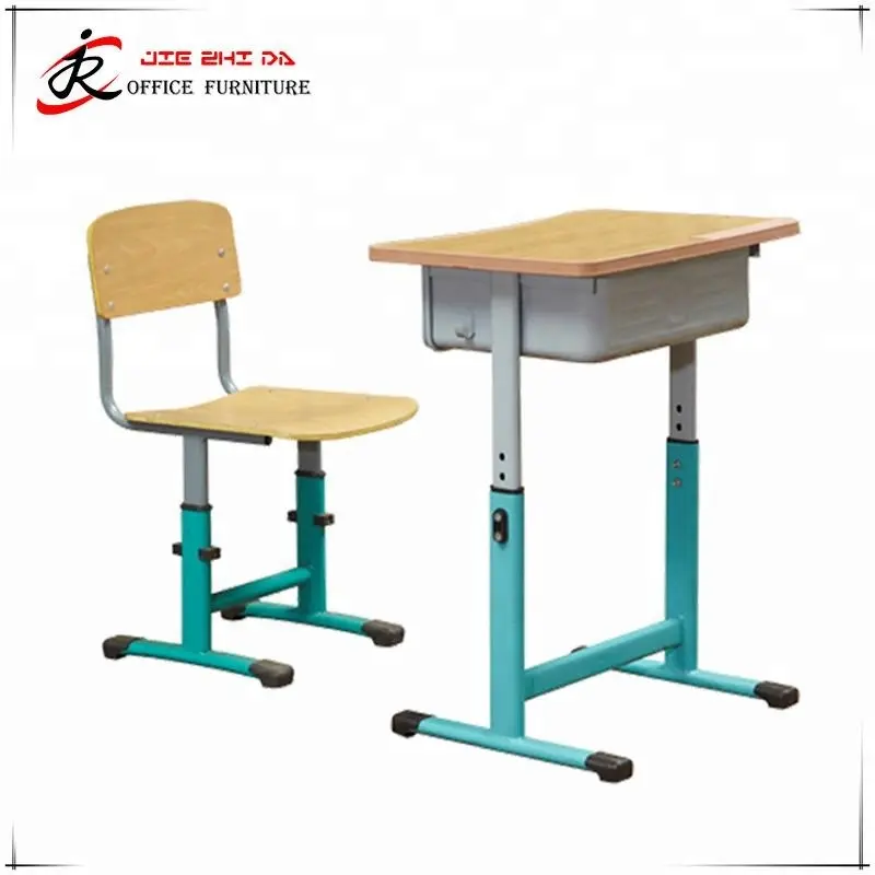 School furniture wooden single student school desk and chair kids table and chairs for sale