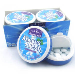 Bonbons à la menthe sans sucre, comprimés de bonbons durs, bonbons à la menthe xylitol pour une haleine fraîche dans une boîte en plastique - Product Image 1