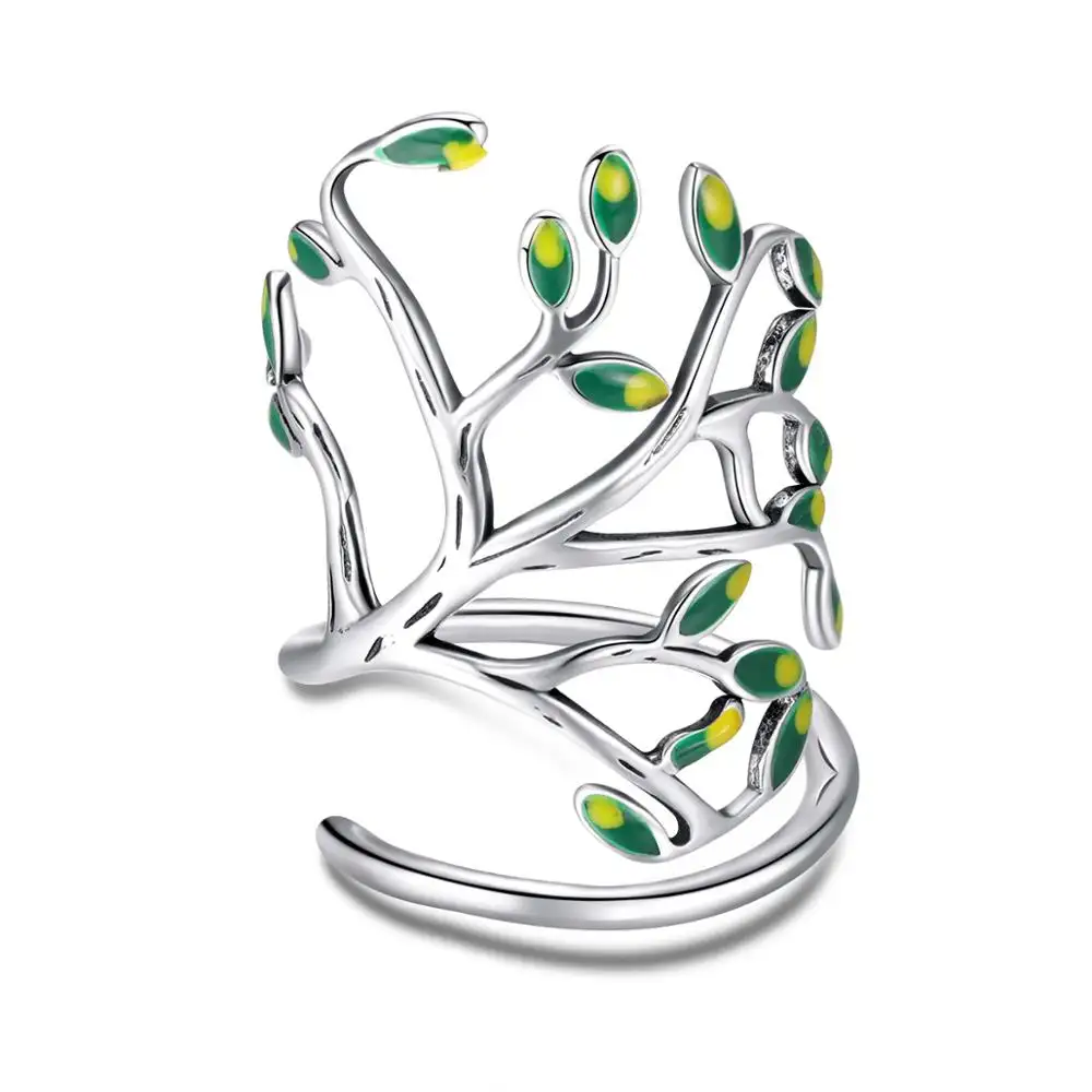 s925 sterling silver ring female Japan and South Korea simple open life tree European and American fashion ring SCR454